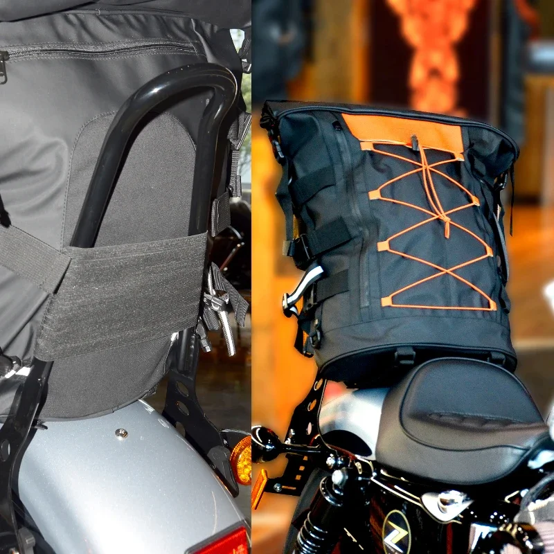 40-65L Expandable Motorcycle Sissy Bar Bag Upgrade High Quality Cool Cycling Back Seat Storage Backpack Organizer Waterproof