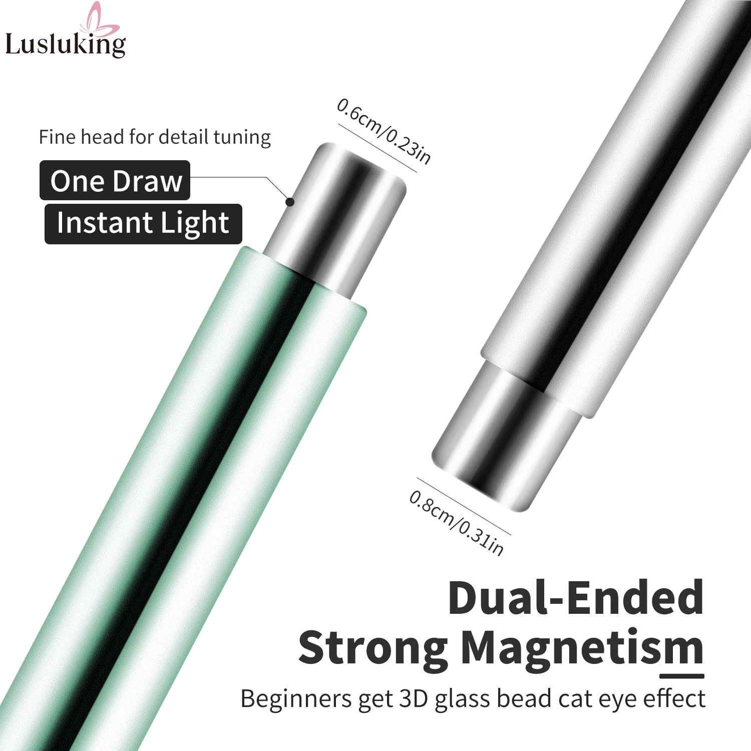 عين القط مسمار الفن أداة مغناطيسية عصا أسطوانية مع الكرة المغناطيس مانيكير ملحق لتأثيرات الخرزة الزجاجية يناسب طلاء جل الأشعة فوق البنفسجية #4