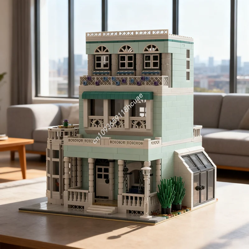 

2859 шт. MOC Oleander Lane викторианская домашняя модель строительные блоки Рождественский подарок архитектура сборка DIY идея развивающая игрушка для детей