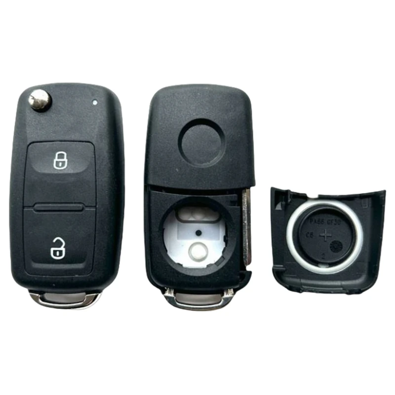 XIEAILI OEM 10Pcs 2Button Replacement Key Case Flip Folding Remote Key Shell For VW Tiguan Golf Passat Polo Jetta