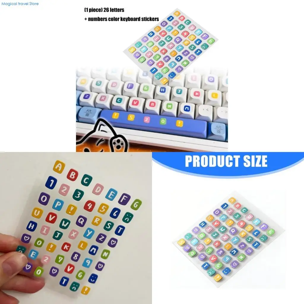 

N2UB Removable Keyboard Stickers Keycap Height Extenders with 26 Letters And Numbers For Customized Typing Experience