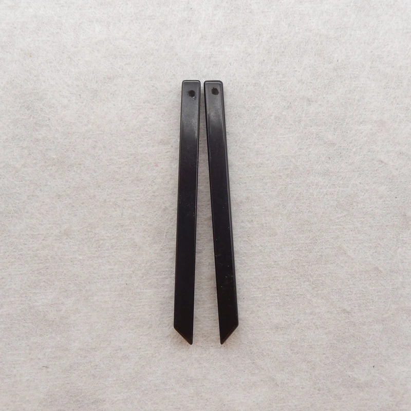 Natural Obsidian Long Earring Beads 52x4mm 3.3g Fashion Jewelry Earring Accessories - Unique Natural Stone Fashion Accessory