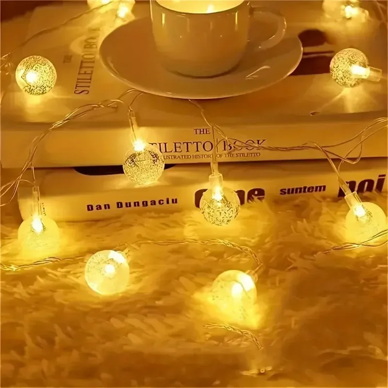 

LED Crystal Ball String Lights Battery Power Romantic Bubble Ball Light String Indoor Garden Party Christmas Festival Decoration