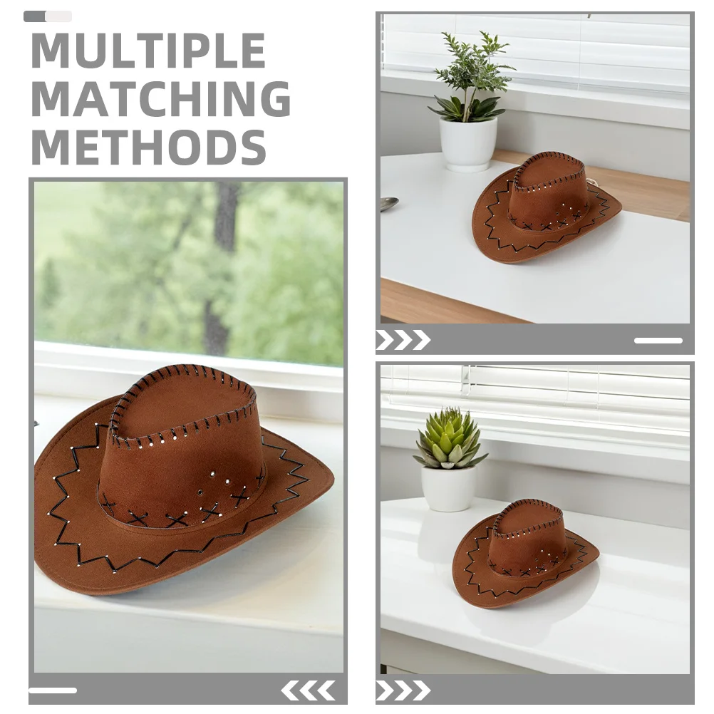 1 Set Cowboy Cosplay Requisiten Western Kostüm Zubehör Cowgirl Hut Dreieck Bandana Dress Up Kopfbedeckung Für Männer Frauen Halloween