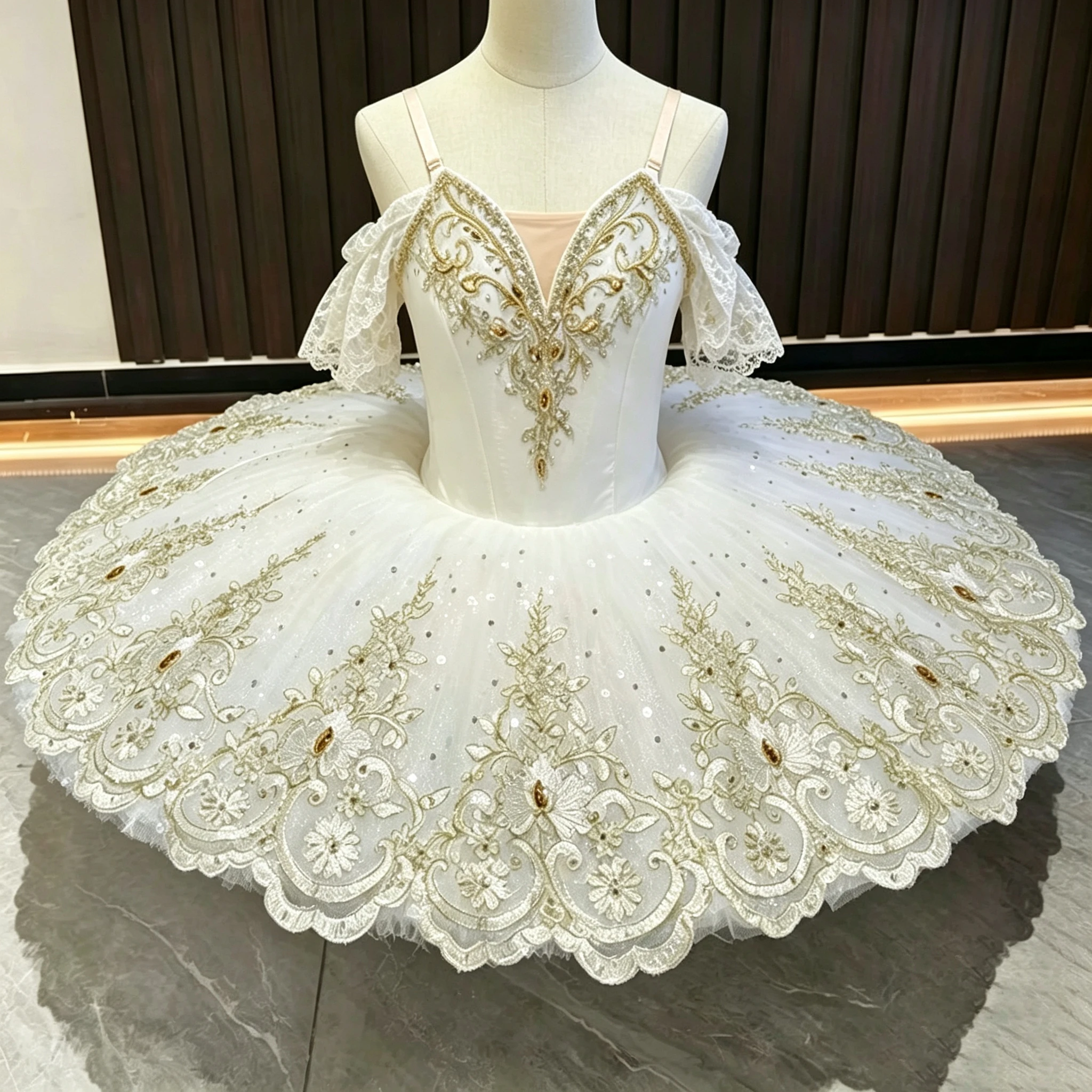 Klassisches Ballett-Tutu-Kleid für Mädchen, weißes Tutu-Rock aus festem Tüll, für Erwachsene, Frauen, professionelles Ballettkostüm für die Bühne, auch für Kinder geeignet.
