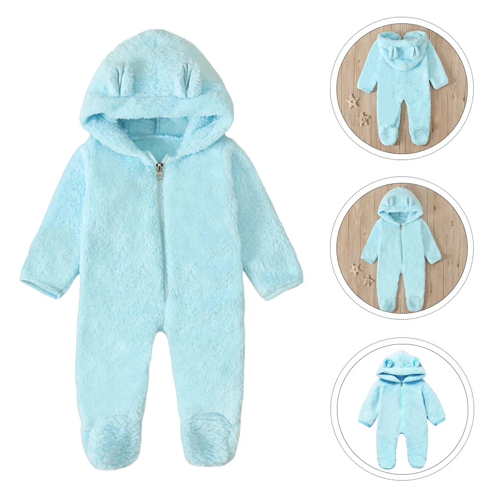 

Baby Hooded Romper Winter Newborn Infant Boys Girls Warm Cotton Jumpsuit Soft Skin Newborn Jumpsuit