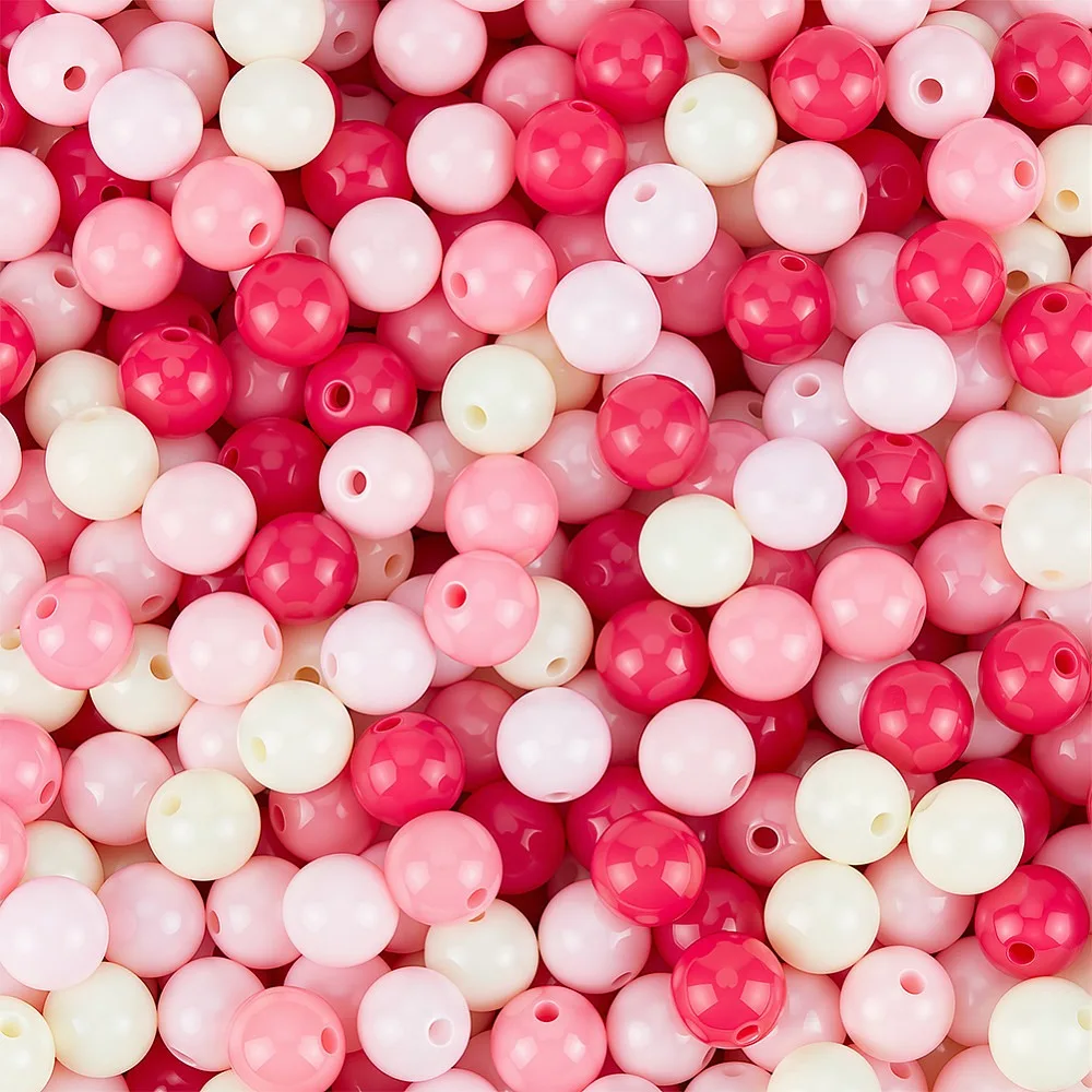 

Opaque Acrylic Beads Round Pink 7~7.5x7.5~7.8x7.5~7.8mm Hole: 1.6mm 600pcs/set
