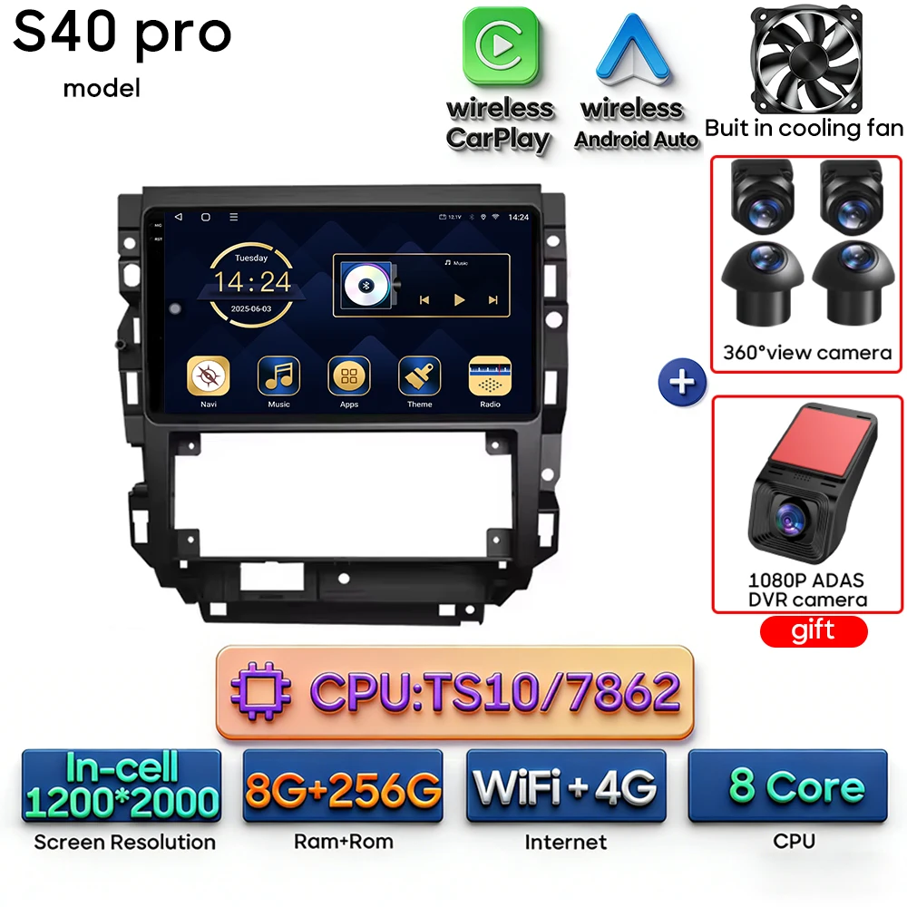 Android autoradio multimediaspeler met Carplay, auto navigatie, GPS, Wifi, 2din voor Volkswagen Golf 4 Jetta MK4 2002-2006