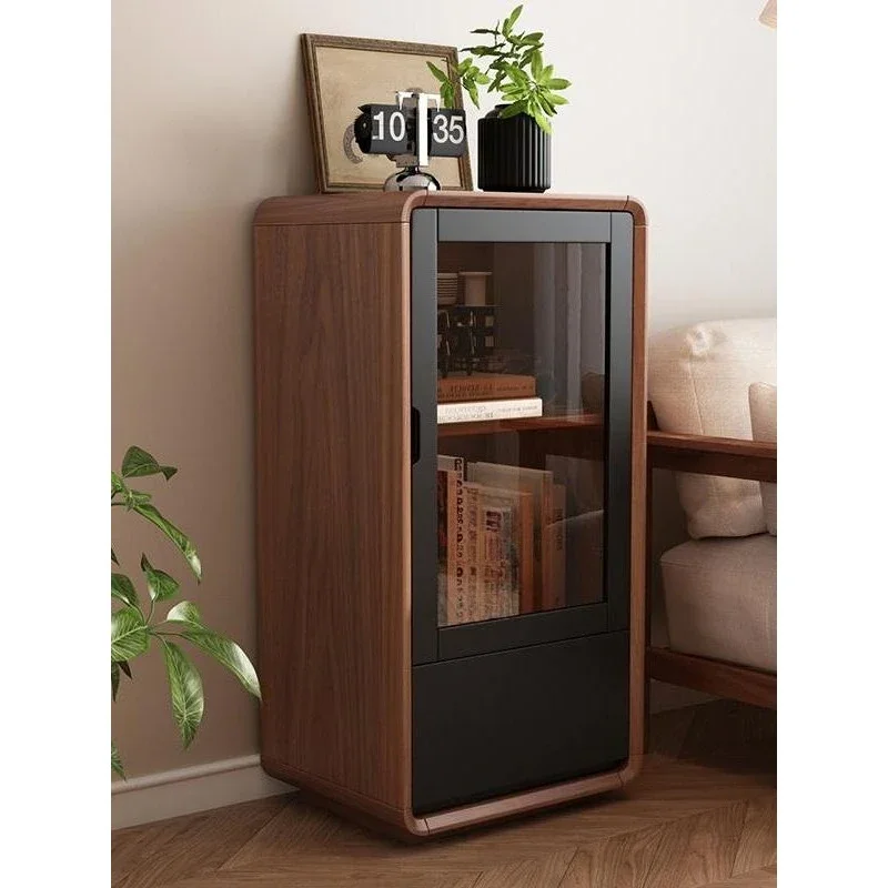 Tea cabinet rack, all solid wood side cabinet, bedside table