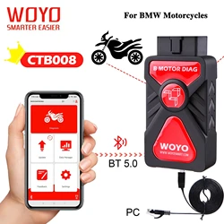 For BMW Motorcycle Diagnostic Scanner BT5.0 OBD2 Wireless Cellphone Tester Read&Clean Fault Codes for BMW R1200GS R1250RT S1000R