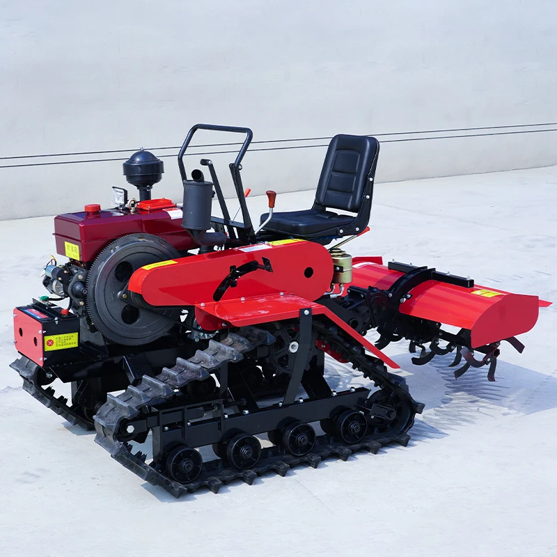 

Agricultural Diesel Engine 25 horsepower Small Four Wheel Sitting Drive Crawler Tractor with Rotary Tiller