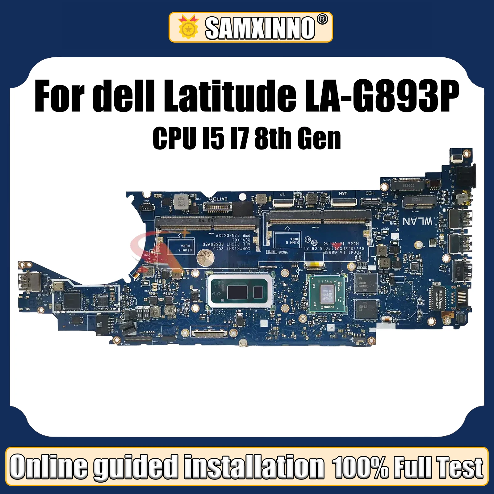 

LT Laptop LA-G893P mainboar For DELL Latitude 5400 Motherboard i5-8265U i7-8665U DDR4 AMD Radeon 216-0923020 CN-08MM5T 0NG2GF