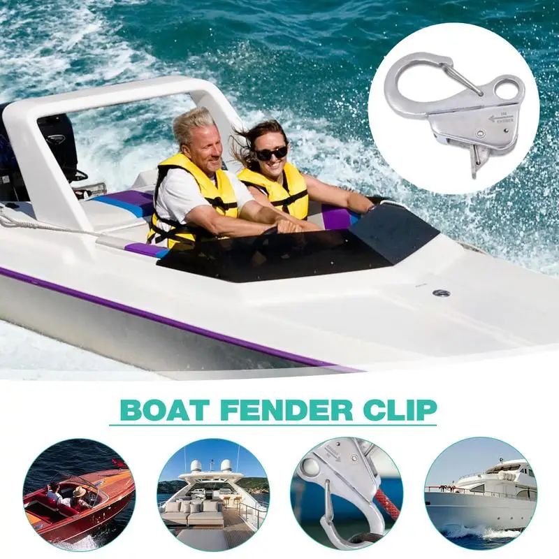 Stainless Steel Boat Fender Clip Boat Fender Quick Release Clip Boat Bumper Fender Hook Spring Snap Attach Rope Marine For Boat