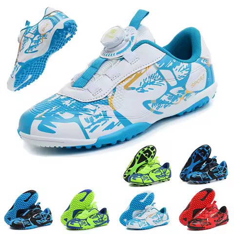 Kids Soccer Shoes Society TF/FG School Football Boots Cleats Grass Sneakers Boy Girl Outdoor Athletic Training Sports Footwear