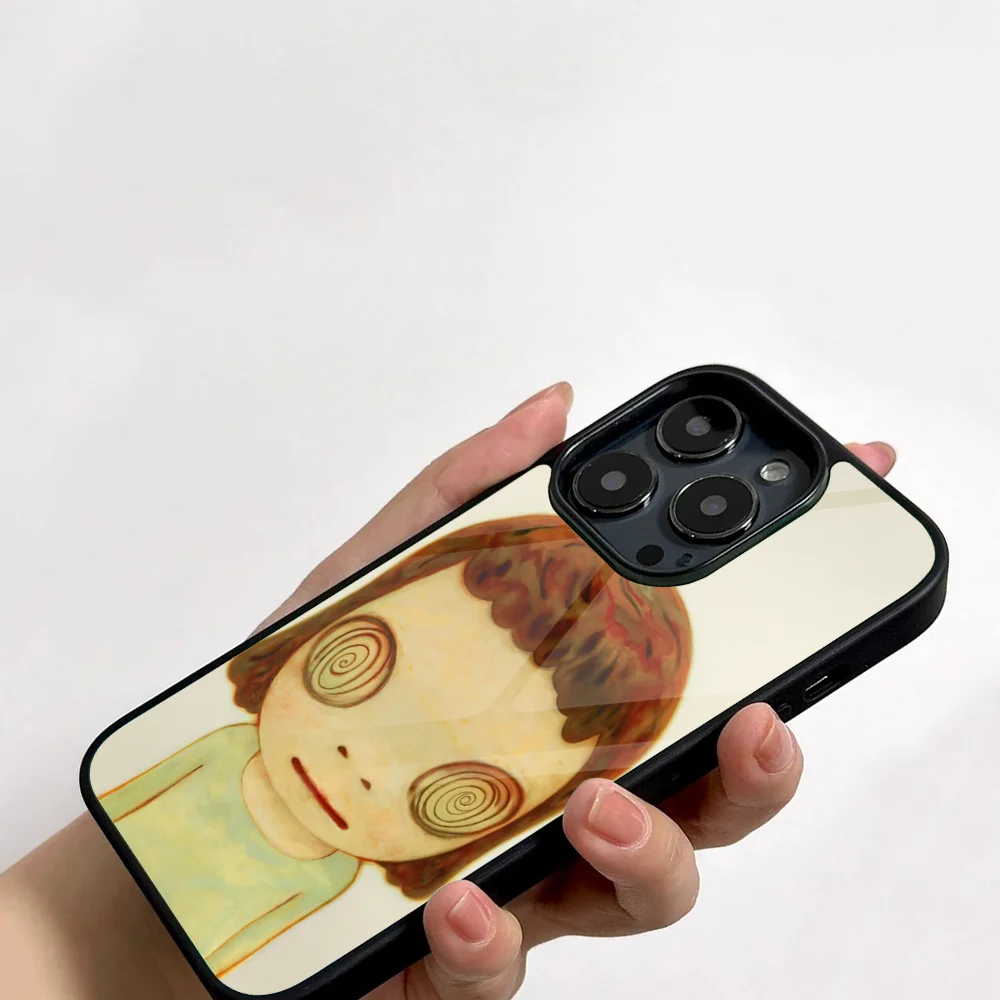 Art Yoshitomo Nara Phone Case For IPhone 11 12 13 14 15 16 Plus Pro Max Mirror Acrylic PC TPU Cover