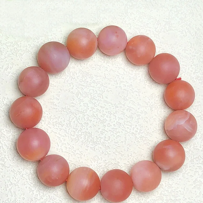 Ore Baoshan Red Agate Cherry Persimmon Frosted and Matte Frosted Bracelet Birth Year Men's and Women's Bracelets Sp