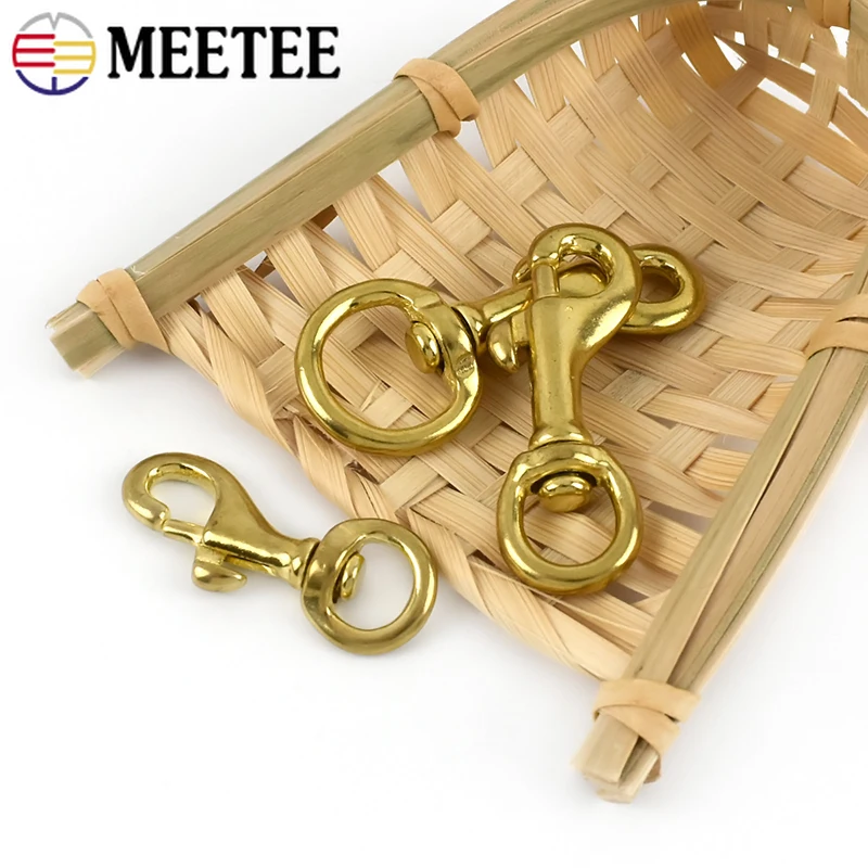

2Pcs 10-30mm Pure Brass Swivel Lobster Buckle Snap Hook Trigger Carabiner Clip for Bag Strap Hanger Clasp Dog Leash Accessories