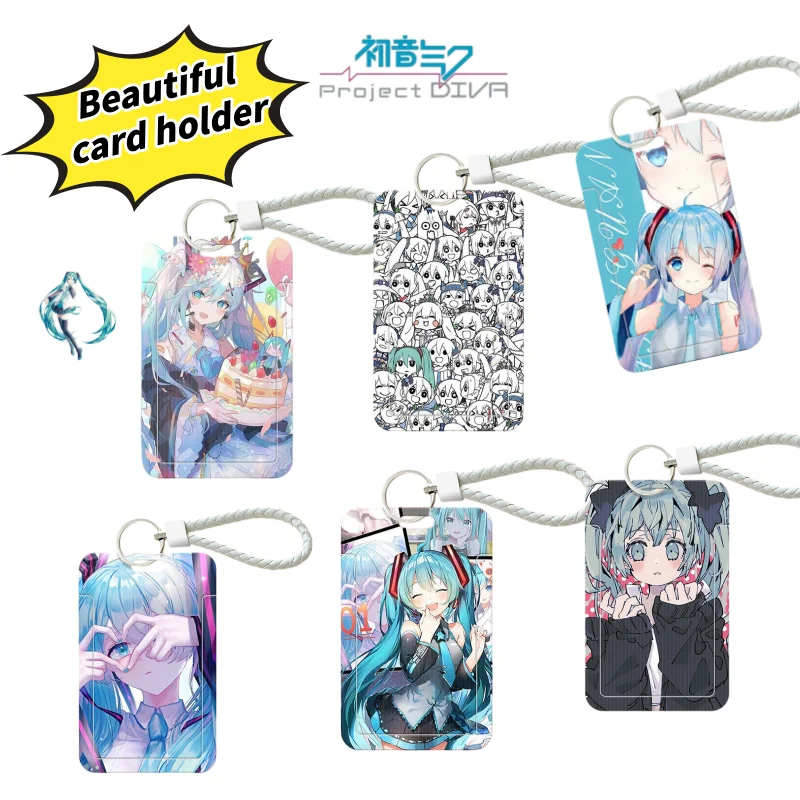 New Hatsune Miku Slide Card Cover High Color Value Creative Cartoon Cute Student Access Card Cover Certificate Protection Cover