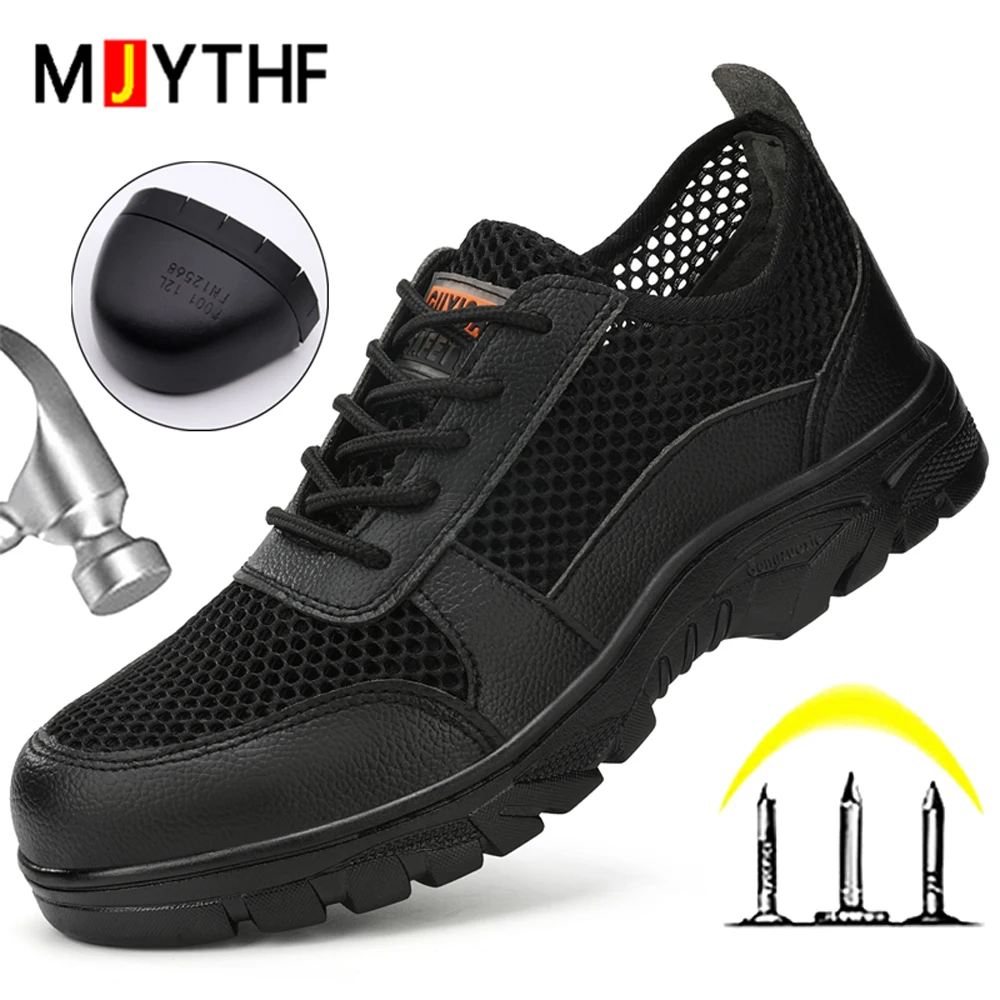 

Breathable in summer Mesh Work Safety Shoes Men Anti-smash Anti puncture Indestructible shoes Work Sneakers Security footwear