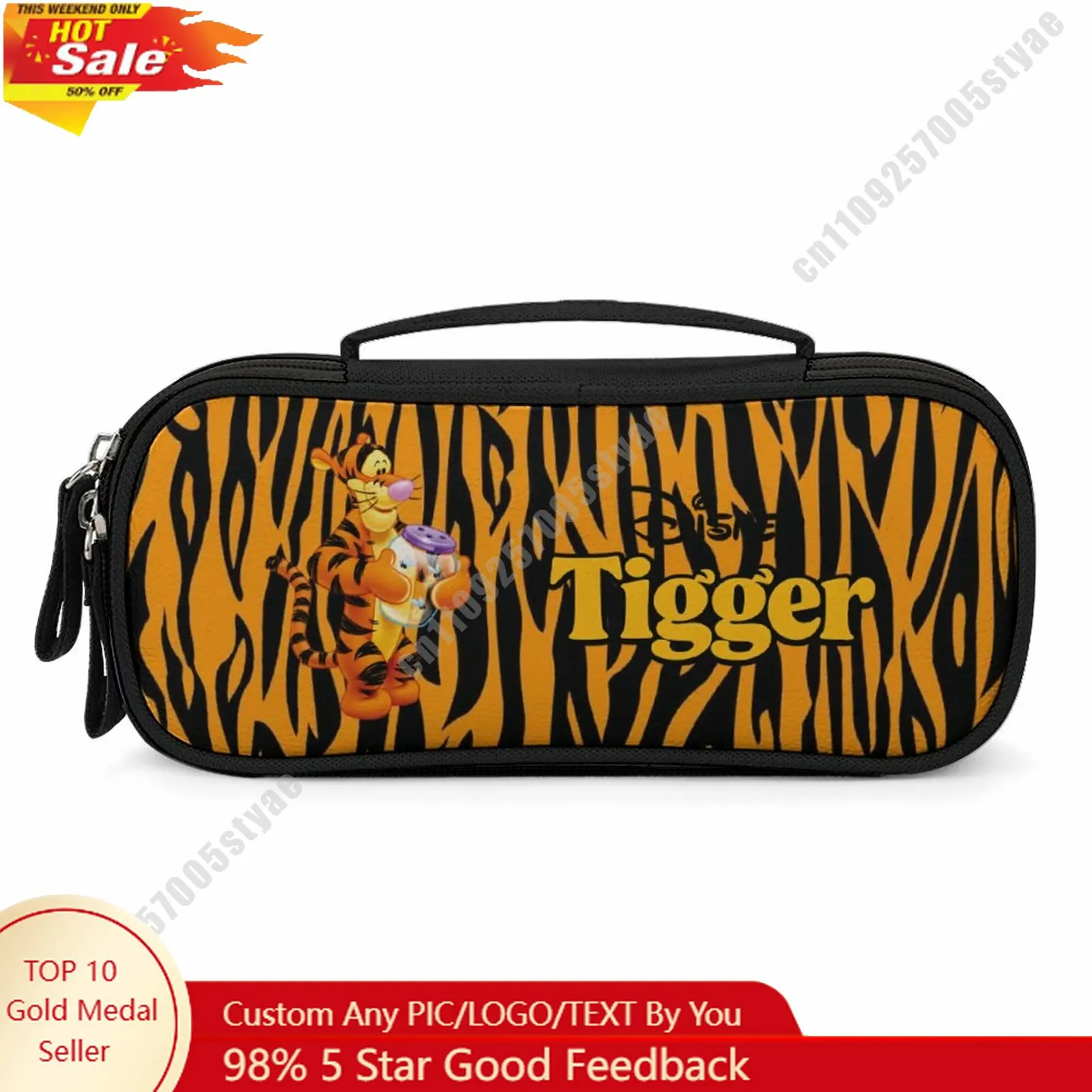 

Tigger Pencil Case Disney Cartoon Character Customized Design Personalized Creation Holiday Gift Cosmetic Bag Cosplay