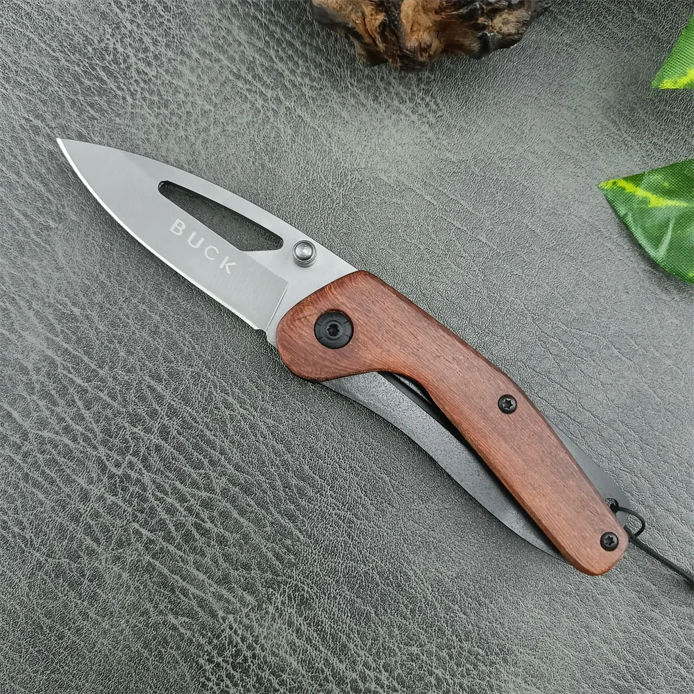 Folding Knife DA85 High Quality 5Cr13Mov Blade Wood Handle Pocket Knife Outdoor EDC Survival Camping Hiking Hunting Tool