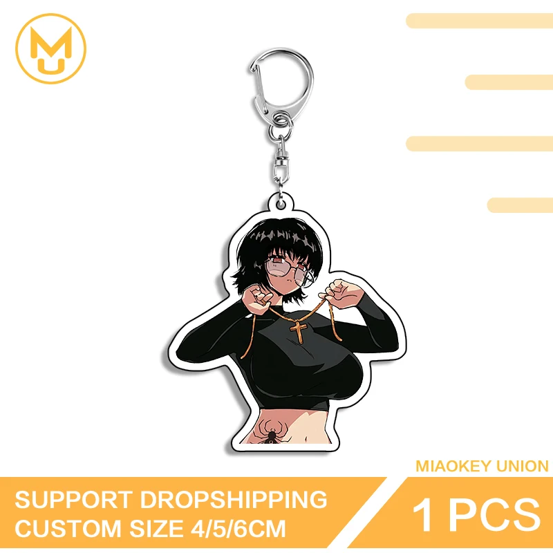 Goth Game Girl Key Holder Transparent Hot Selling Customized Treasure Props Multi Function Durable Keyring Desk Display Ornament