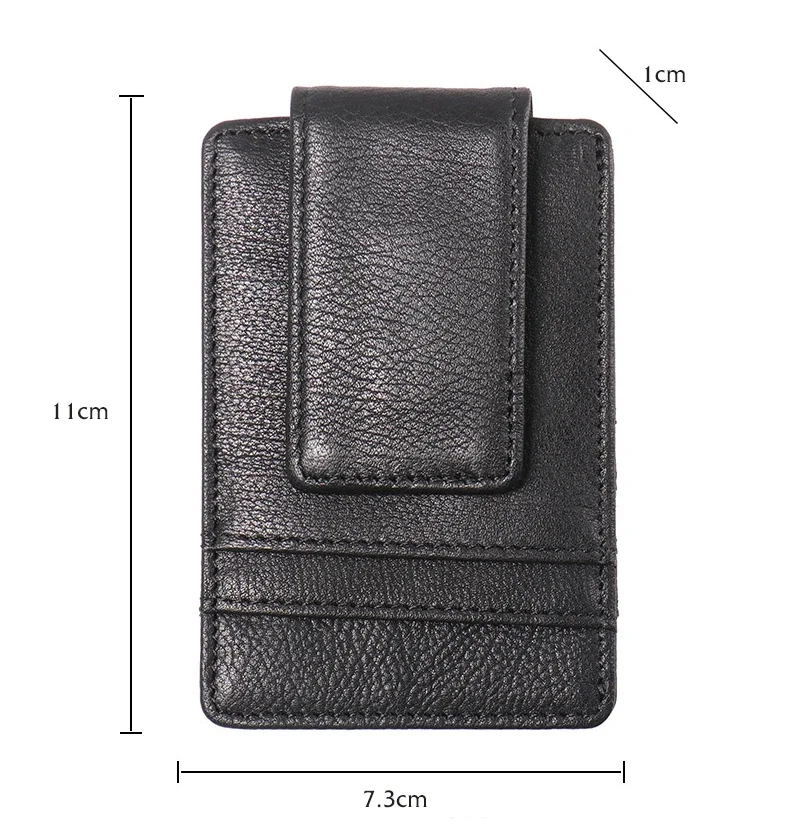 RFID Magnetische Geldscheinklammer Brieftasche Leder ID Kreditkarten Geldbörse Geldhalter Magnetische Luxus Brieftasche mit Magnetclip – Detail 2