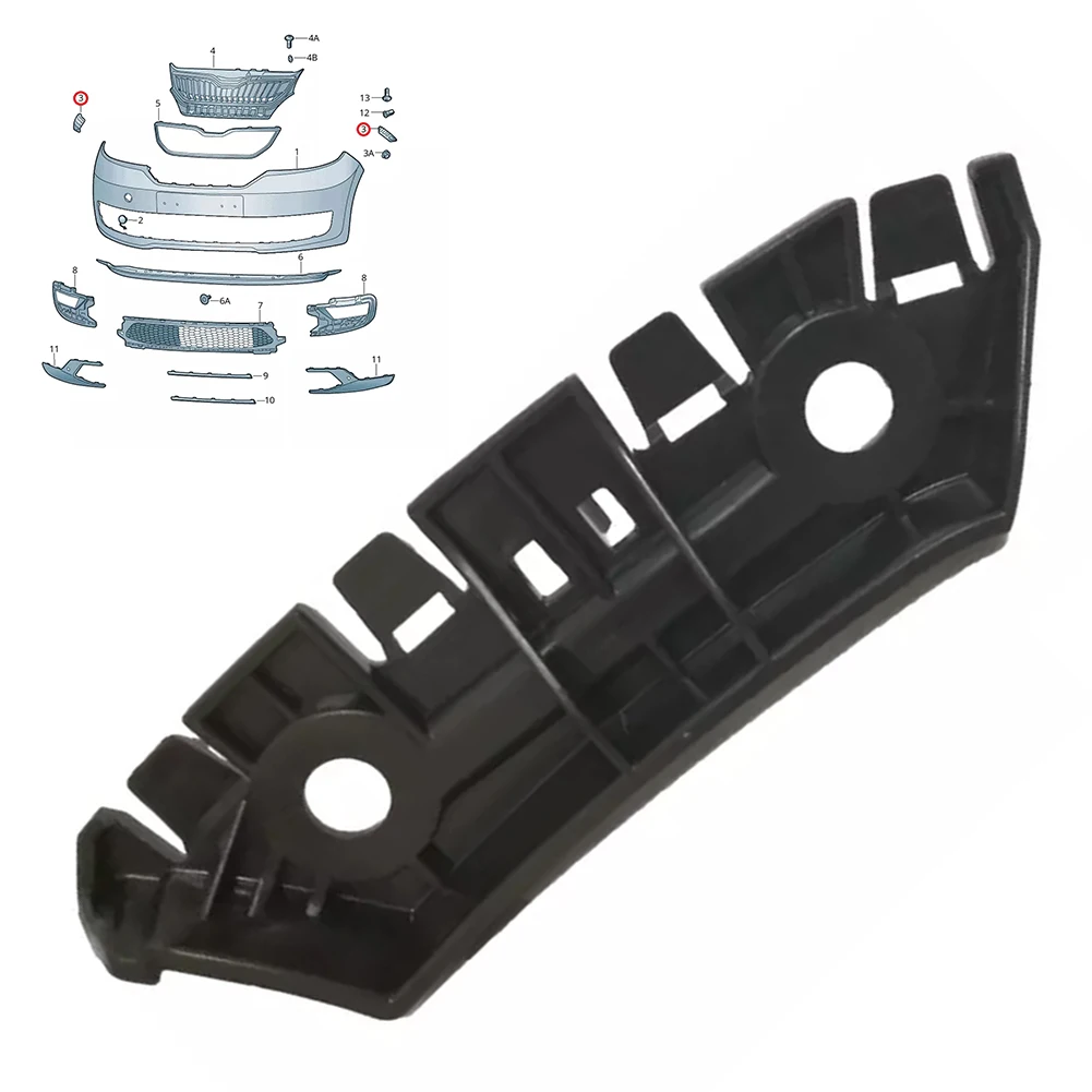 Front Left Bumper Bracket 1S0807183A For SEAT MII 2012-2019 For SKODA CITIGO 2012-2021 For UP 2011-Present Black ABS Plastic Car