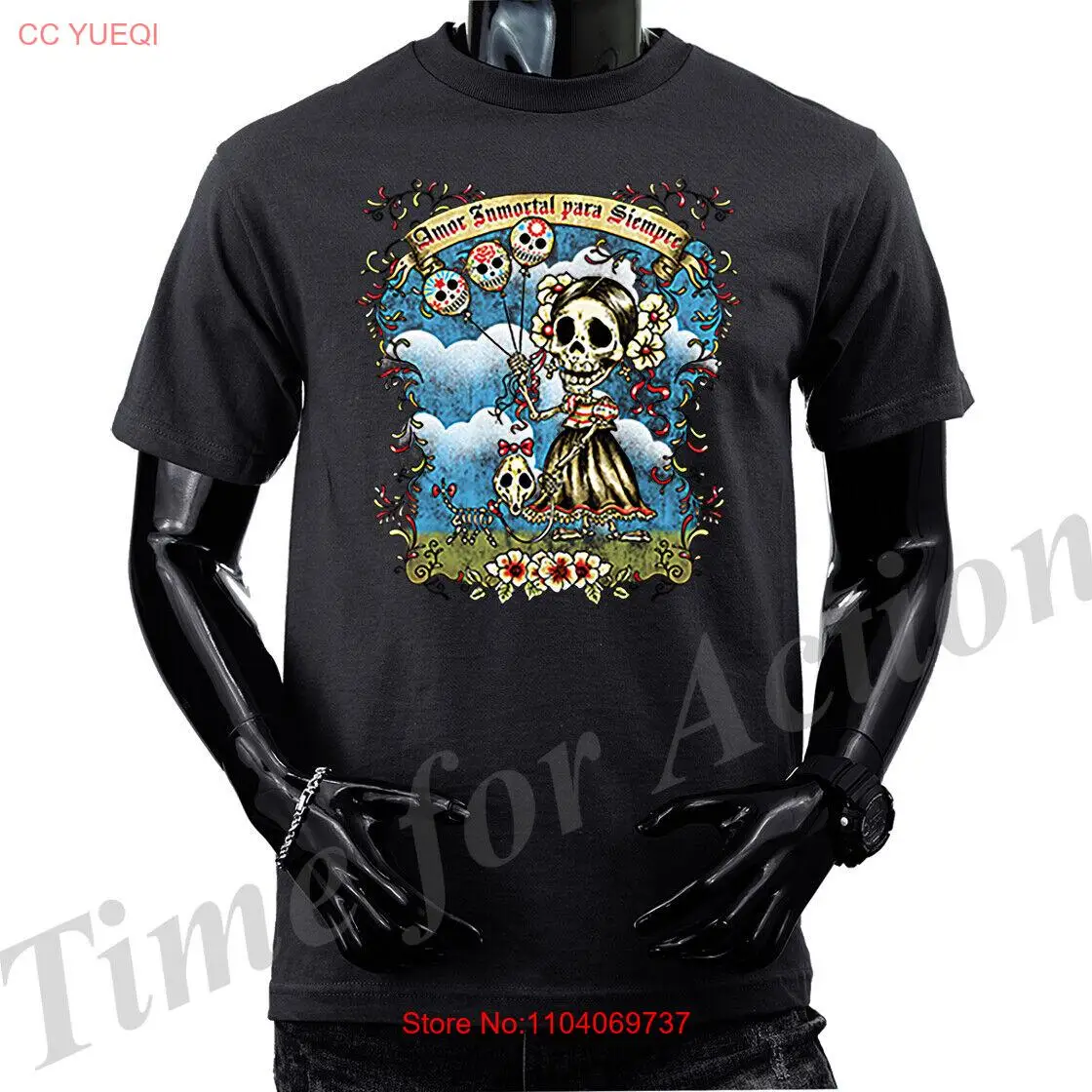 Amor Inmortal Para Siempre The Day of Death Graphic T-shirt Tee