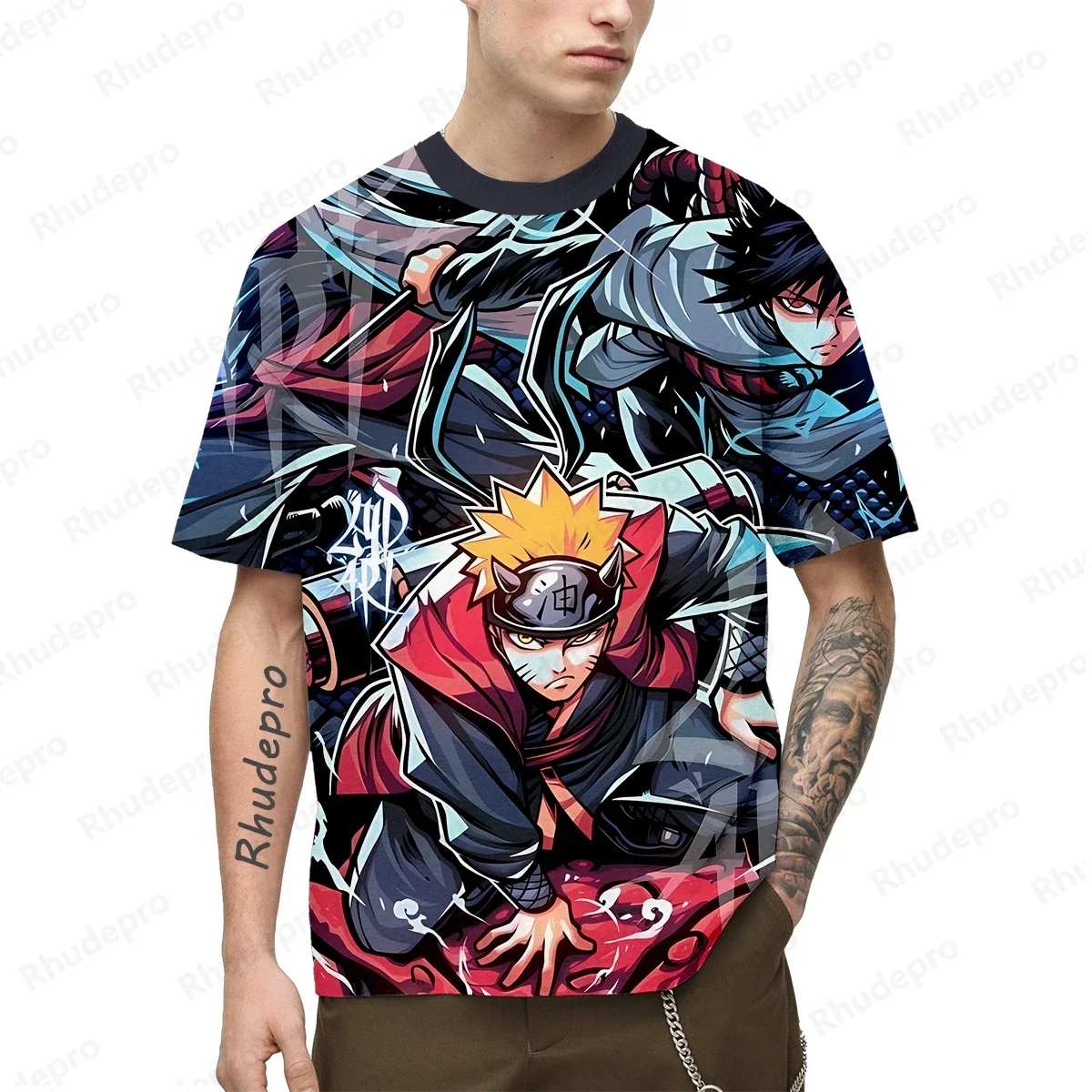 Anime Men\'s T-shirt Naruto 3D Printed Short Sleeve Anime Uzumaki Naruto T-shirt Clothing Fashion Boys Short Sleeve Streetwear