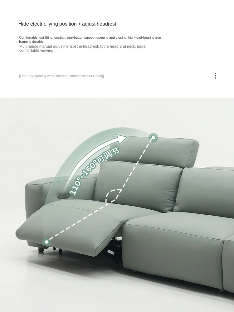JIYI Italian Modern Minimalist Electric Sofa Genuine Leather Upholstery First Class Space Capsule Design Villa Cinema Home