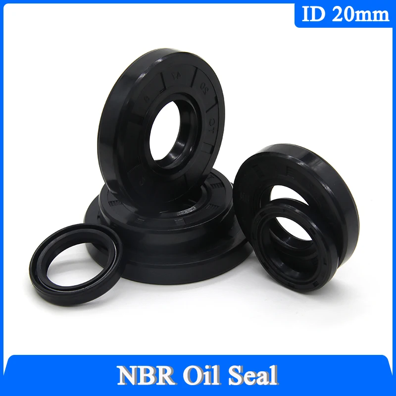 

2/5pcs Black NBR Oil Seals ID 20mm TC-20*27/28/30/32/34/35/37/38/40/42/45/47/50*5/6/7/8/10/12mm Nitrile Rubber Shaft Gasket