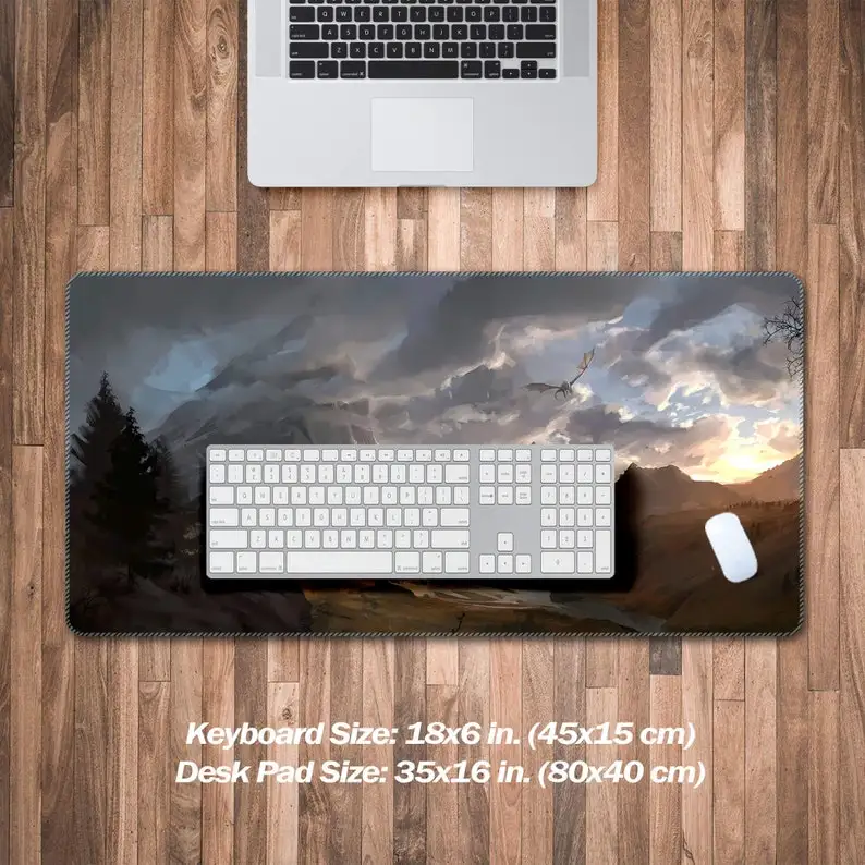 Gaming Desk Pad Large(3 Patterns),Valley Eagles Gaming Mouse Pad XXL,Dragon Gamer Desk Matt For Desktop, Gaming Desk Decorations