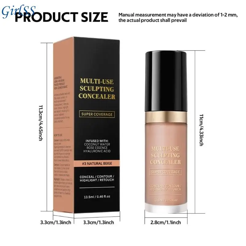 Korektor w płynie nawilżający Wodoodporne krycie, które można budować do codziennego makijażu Użyj T4MB