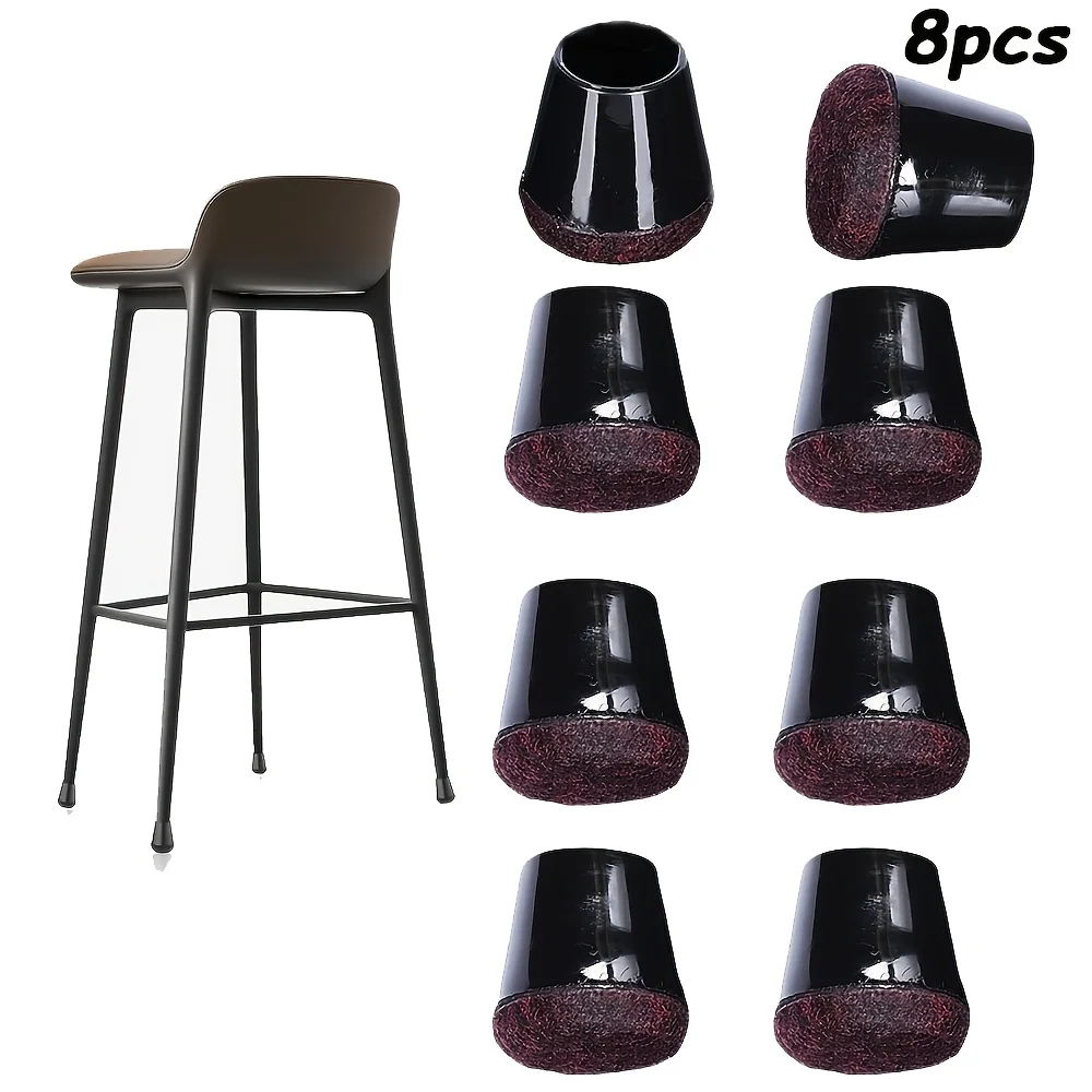 Noiseless Felt Chair Leg Caps 8Pcs, Ultra Small Furniture Floor Protector Sleeves, Anti-Scratch Pad for Wooden Tile Floor