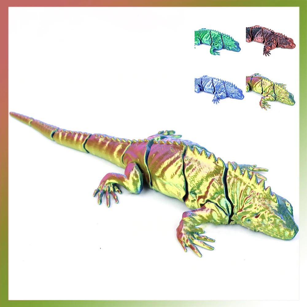 3D Printed Figures Lizards Multi-joint Model Toys Ornament Realistic Animal Decorations Relieving Desktop Novelty Toy Kids Gifts