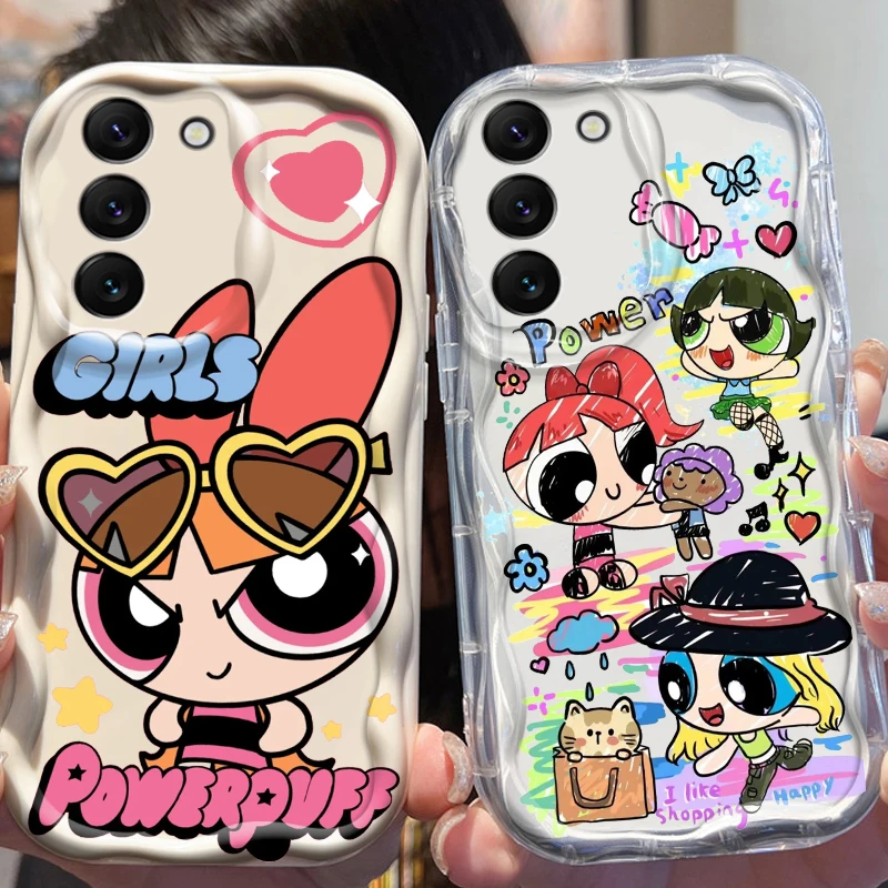 The P-Powerpuff Girls Cute For Samsung S24 S23 S22 S21 S20 S10 S10e S9 S8 Ultra Plus FE Lite 5G Wave Oil Phone Case Soft