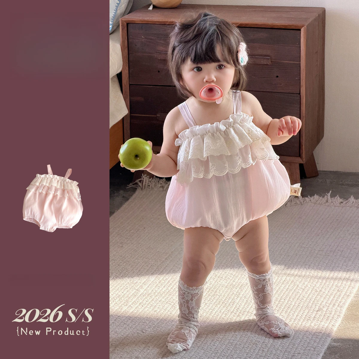 

2026 Fart Coat Girl Lace Onesie Sweet Out Romper Climbing Suit