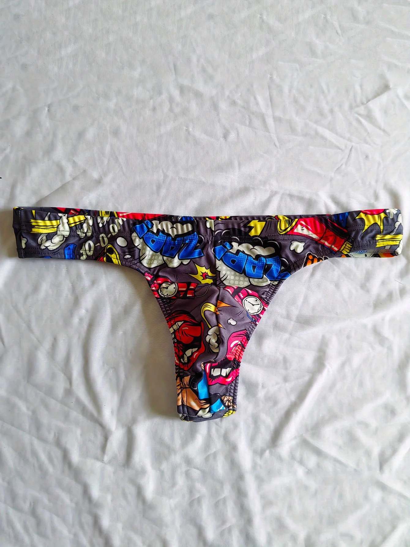 الرجال البوب الفن الكرتون طباعة منخفضة الارتفاع مثير بيكيني ثونغ ملابس السباحة الشاطئ السباحة ملخصات ملابس السباحة الصغيرة جذع السباحة ثوب السباحة #3