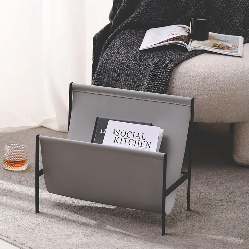  حامل مجلات أرضي عتيق - حامل صحف صناعي بني للمنزل والمكتب منظم رف كتب قوي بتصميم على شكل حرف T #2