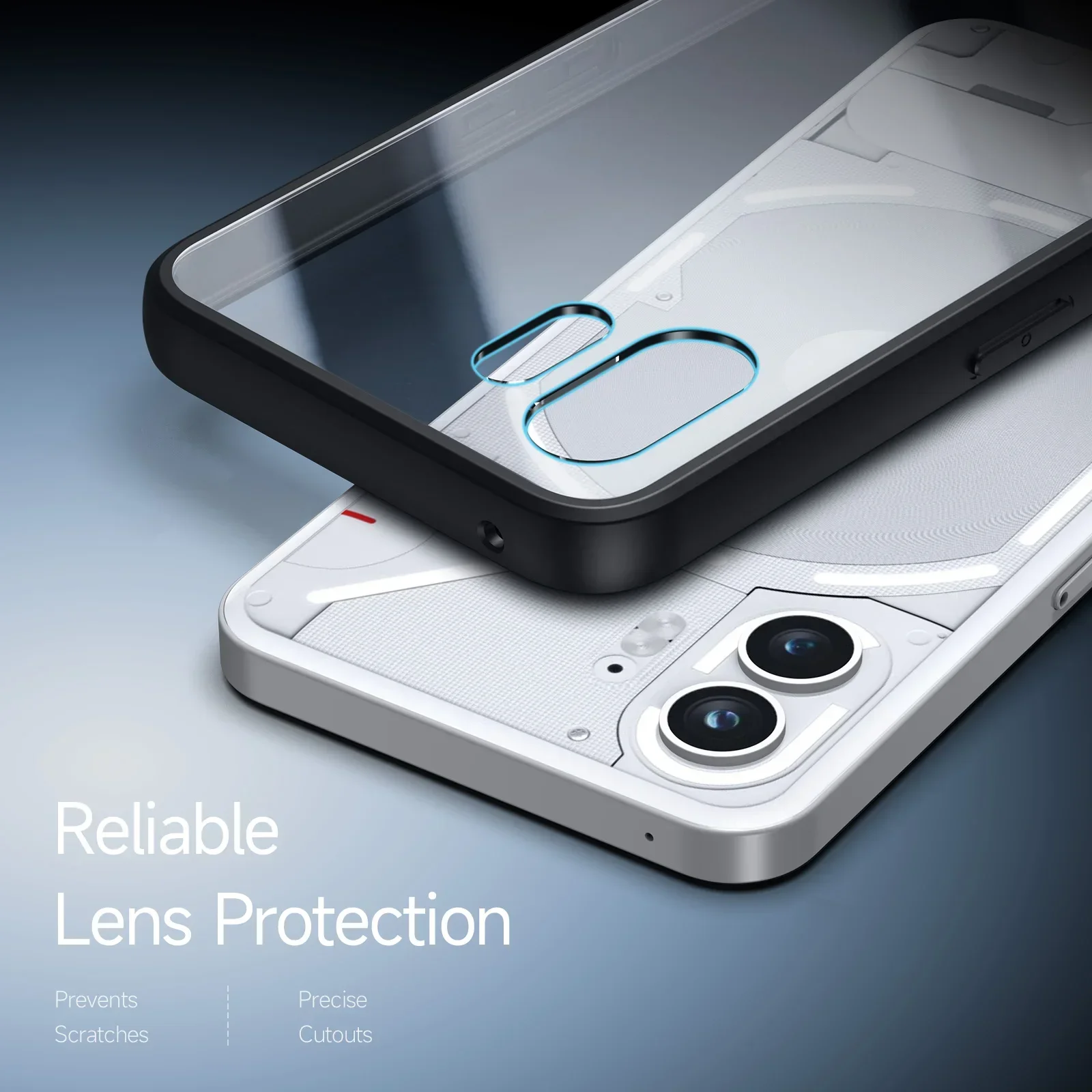 Mobile Phone Cover Case For Nothing Phone 2 Black Border Shockproof Cell Case For Nothing Phone2 Protection Cover Tempered Glass