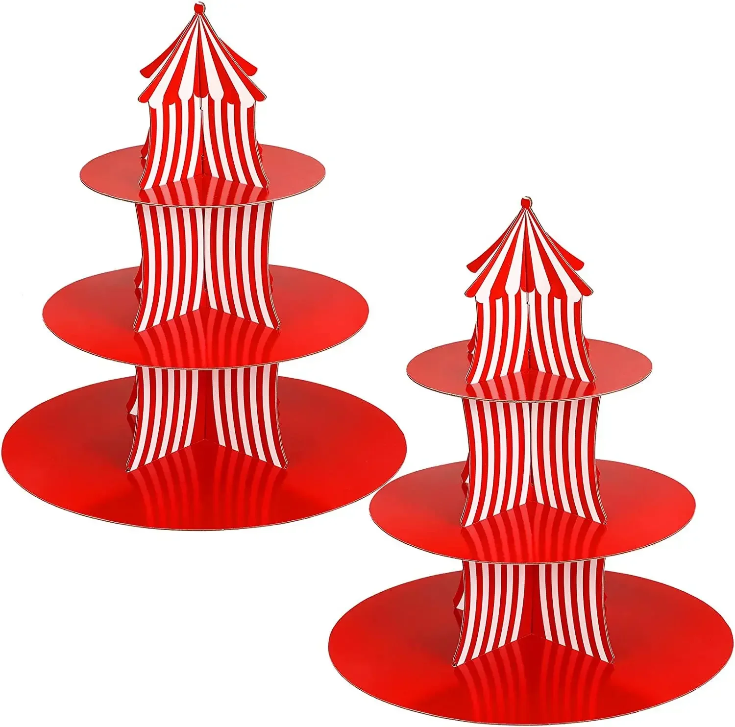 Carnival Cupcake Stand 3 Layer Candy Plate Tabletop Fruit Pastry Holder for Themed Party Holidays Restaurant Kitchens Cafe