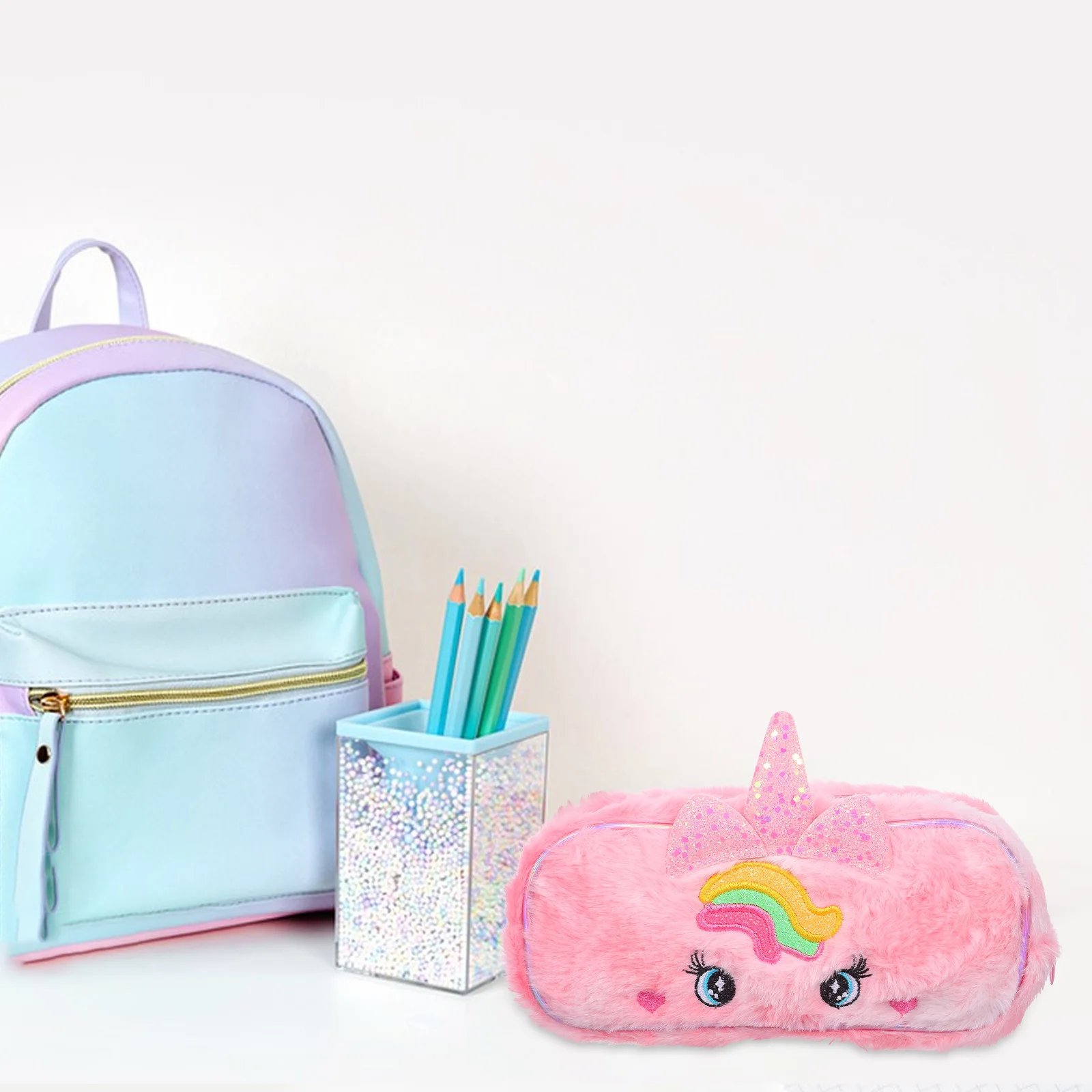 

2pcs Pencil Case Kawaii Stationery Bag Zipper Pouch For Girls Kids School Supplies Storage Organizer Soft Pen Holder