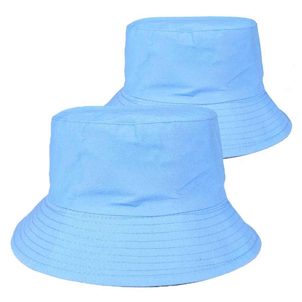 1Pc New Spring Summer Solid Color Parent-Child Fisherman Hat Children\'S Basin Hat Adult Fashion Flat Top Sun Visor Hat Wholesale