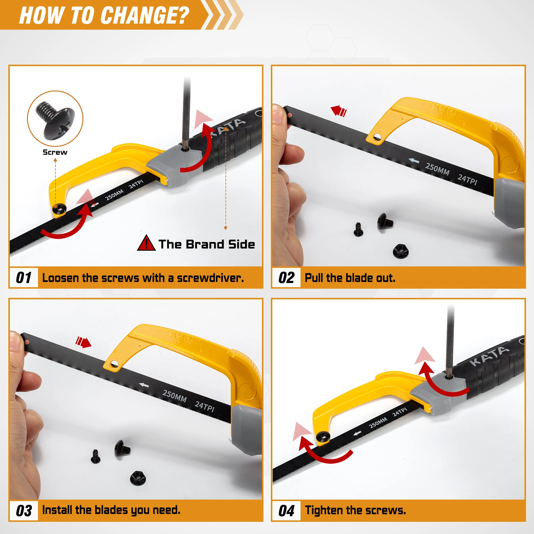 Aluminum alloy mini saw frame, with high-strength aluminum alloy saw body,65Mn steel saw blade,suitable for cutting dry and wet