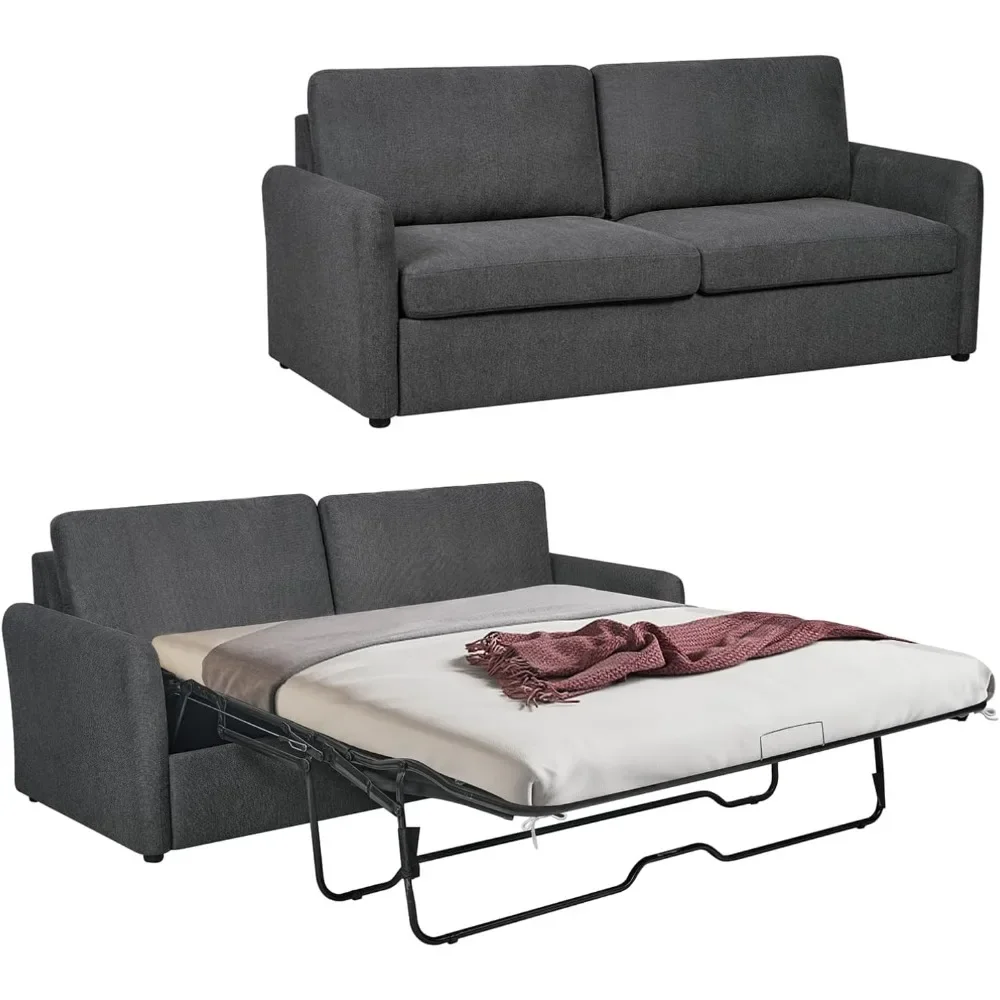 

Convertible Sofa Bed with Pullout Bed, 2 in 1, Memory Foam Mattress Included, Living Room Furniture, Queen Size