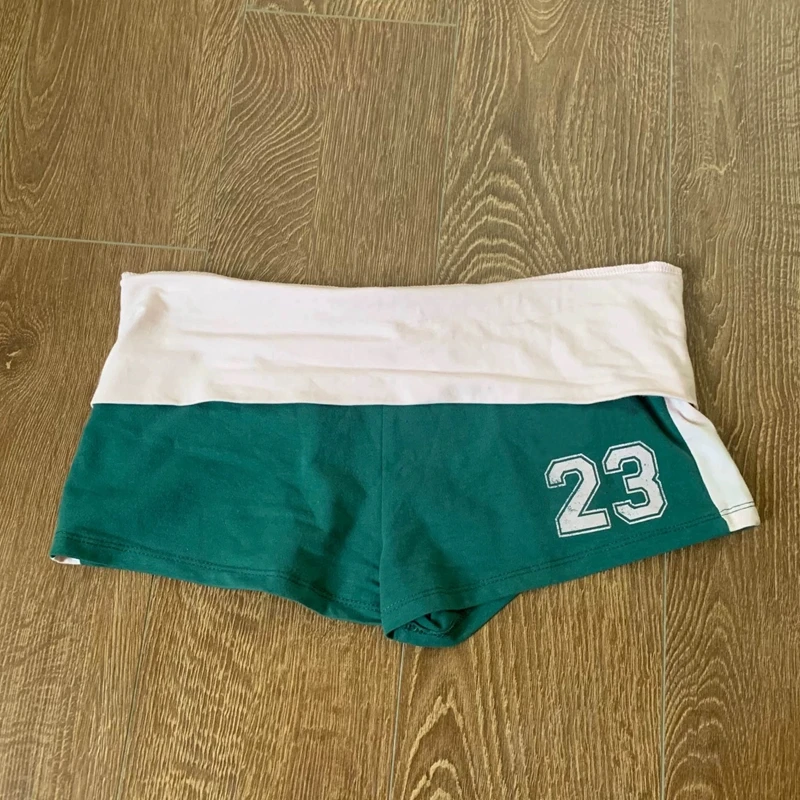 Micro pantaloncini sportivi da donna Yoga Pantaloncini da corsa estivi Hotsweet Girl Pantaloncini a vita bassa con stampa di numeri Fondo casual