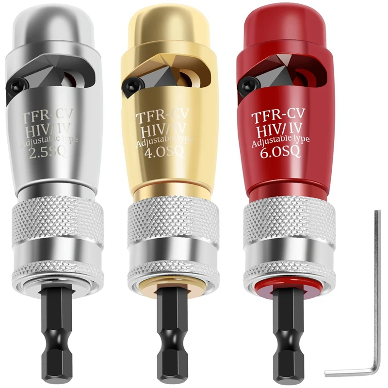 

3 Piece Cable Wire Stripper And Twister Red & Silver & Black Metal Portable Power Drill Wire Stripper Cutter Tool