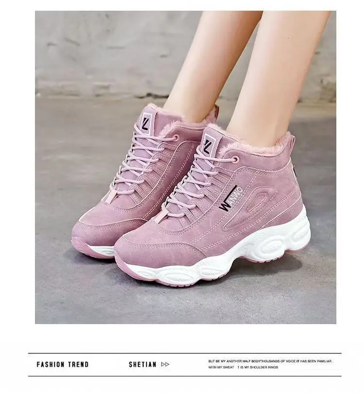 Baumwollschuhe für Damen 2026 Winter Neue Samt-Sportschuhe Warme Dicksohlige Freizeitschuhe Flache Vielseitige Studentenschuhe – Detail 14