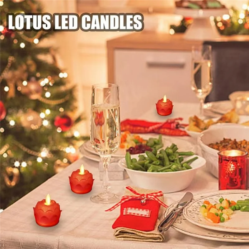 YFYS พุทธตารางเทียนเทียนโคมไฟ Flameless 12 ชิ้นพุทธไฟกันน้ํา 100 ชั่วโมงชาแบตเตอรี่ดําเนินการ